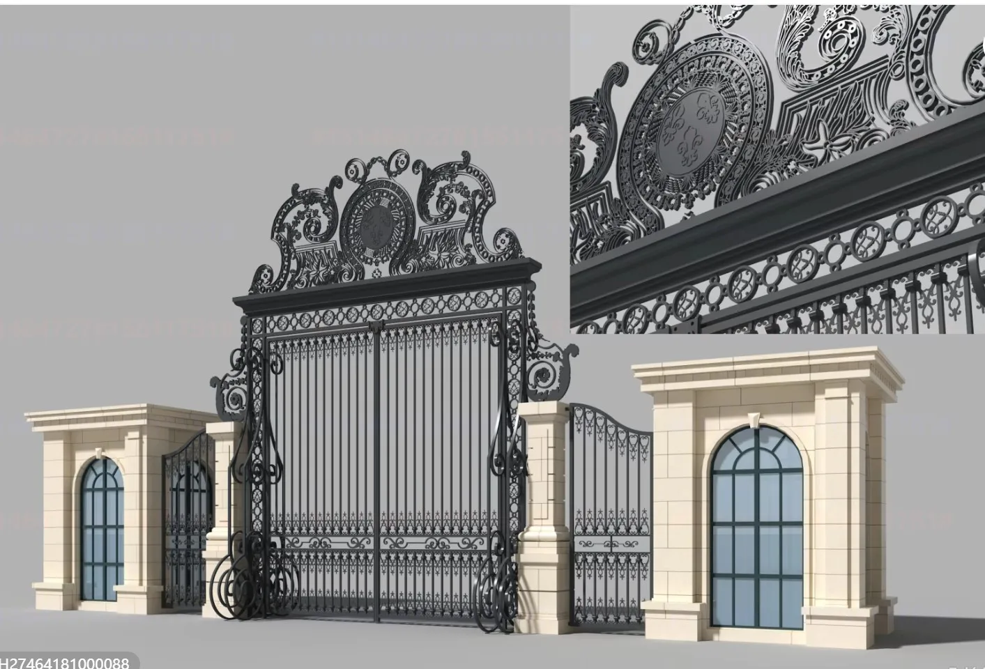 Custom Made Villa Garden Wrought Iron Gates