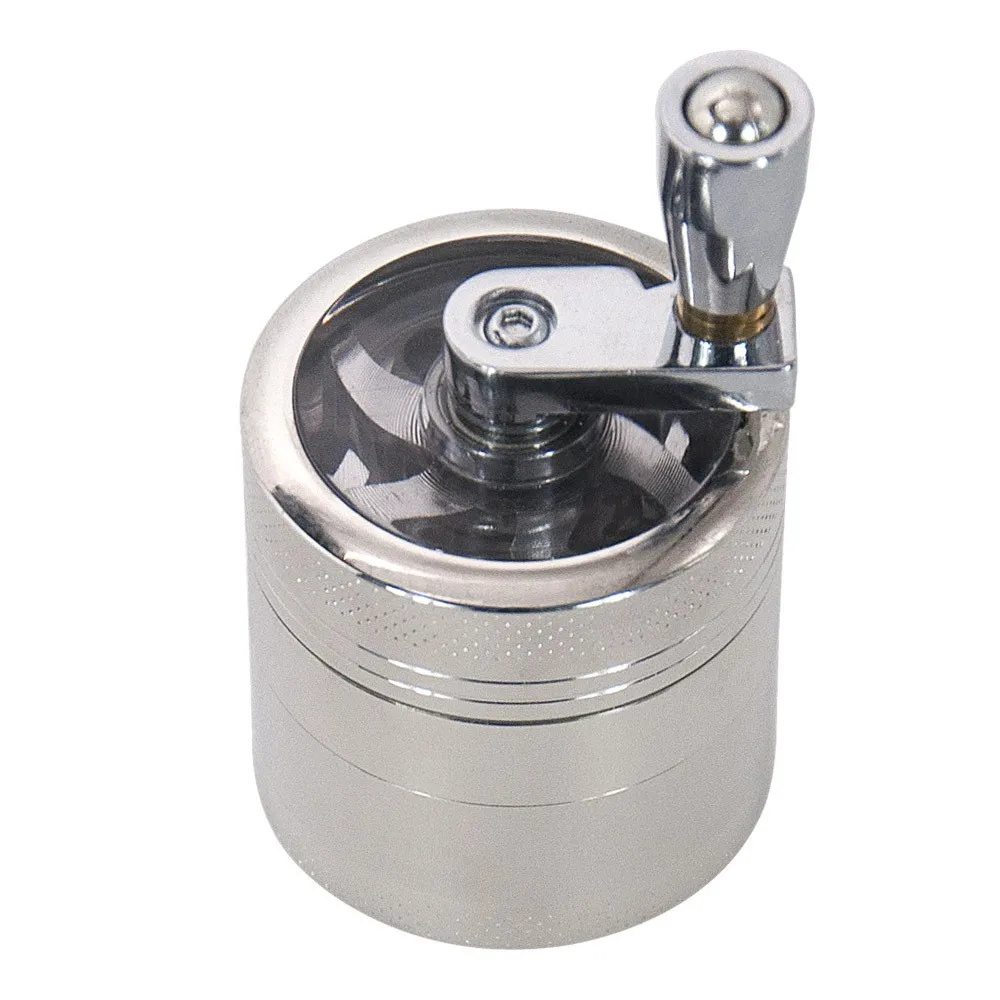 Zinc Alloy Herbal Crusher, Tobacco Grinder, Smoke Manual, Kitchen Herb, Metal Layer Grinders, Spice Mill Accessories, 4-Layer, 4