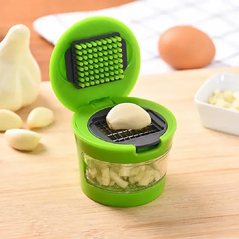 Multi-functional plastic garlic mud press mud press slicer dicing storage kitchen convenient vegetable gadget garlic mud press