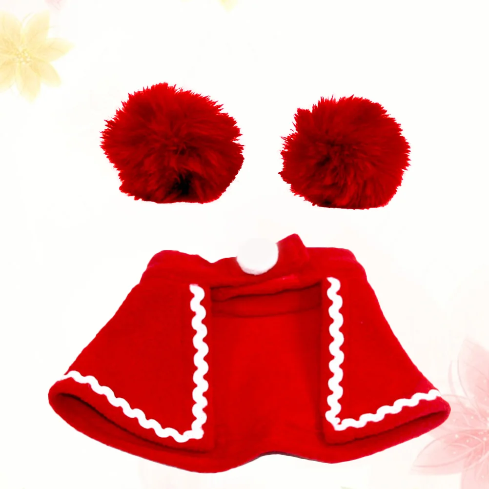 

2 Pcs Pet Christmas Cape Scarf Hat Costume Dog Clothes Party Accessories Cute Holiday Outfit for Photo Shoots Travel