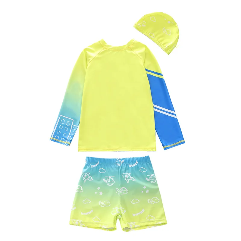 Boys Swimwear Long Sleeve Rash Guard Swimming Trunks for a Boy Toddler Printing Swimsuit Kids Anti UV Summer Beach Bath Clothes