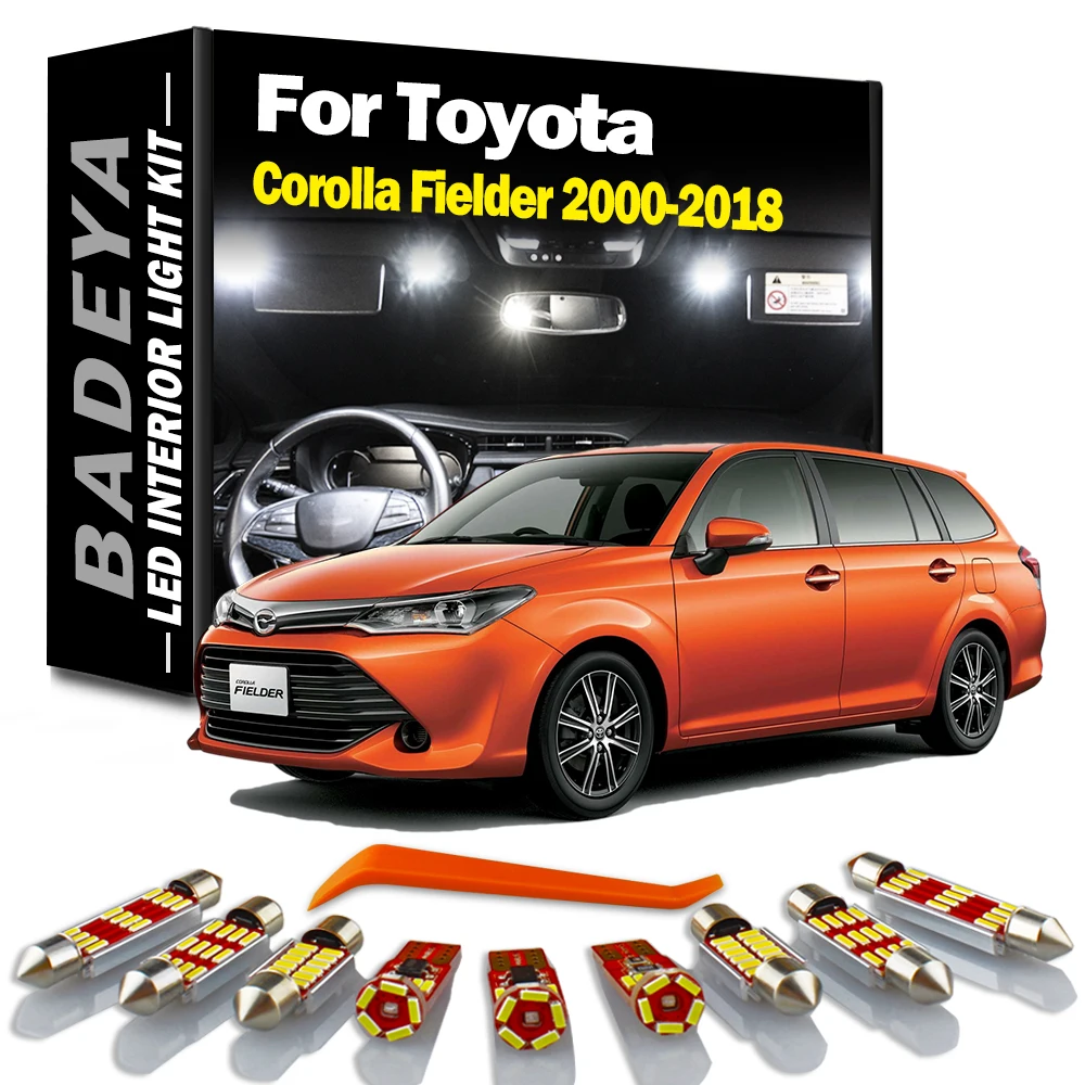 BADEYA LED Interior Reading Light Kit For Toyota Corolla Fielder 2000- 2015 2016 2017 2018 Canbus No Error Number Plate Bulbs