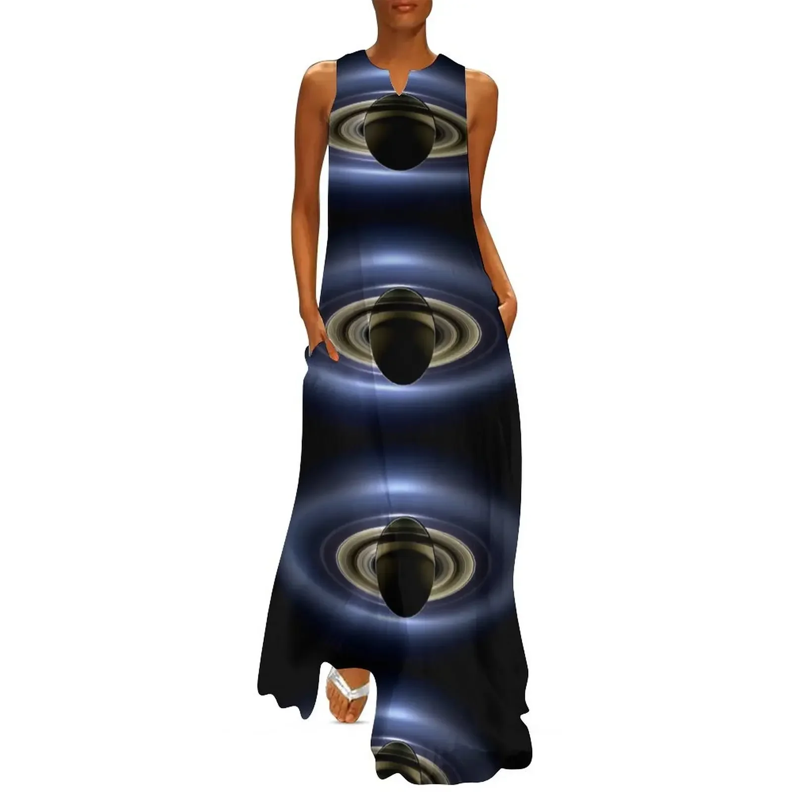 

The Day the Earth Smiled - Planet Saturn Long Dress Female dress dress women elegant luxury elegant dresses for women