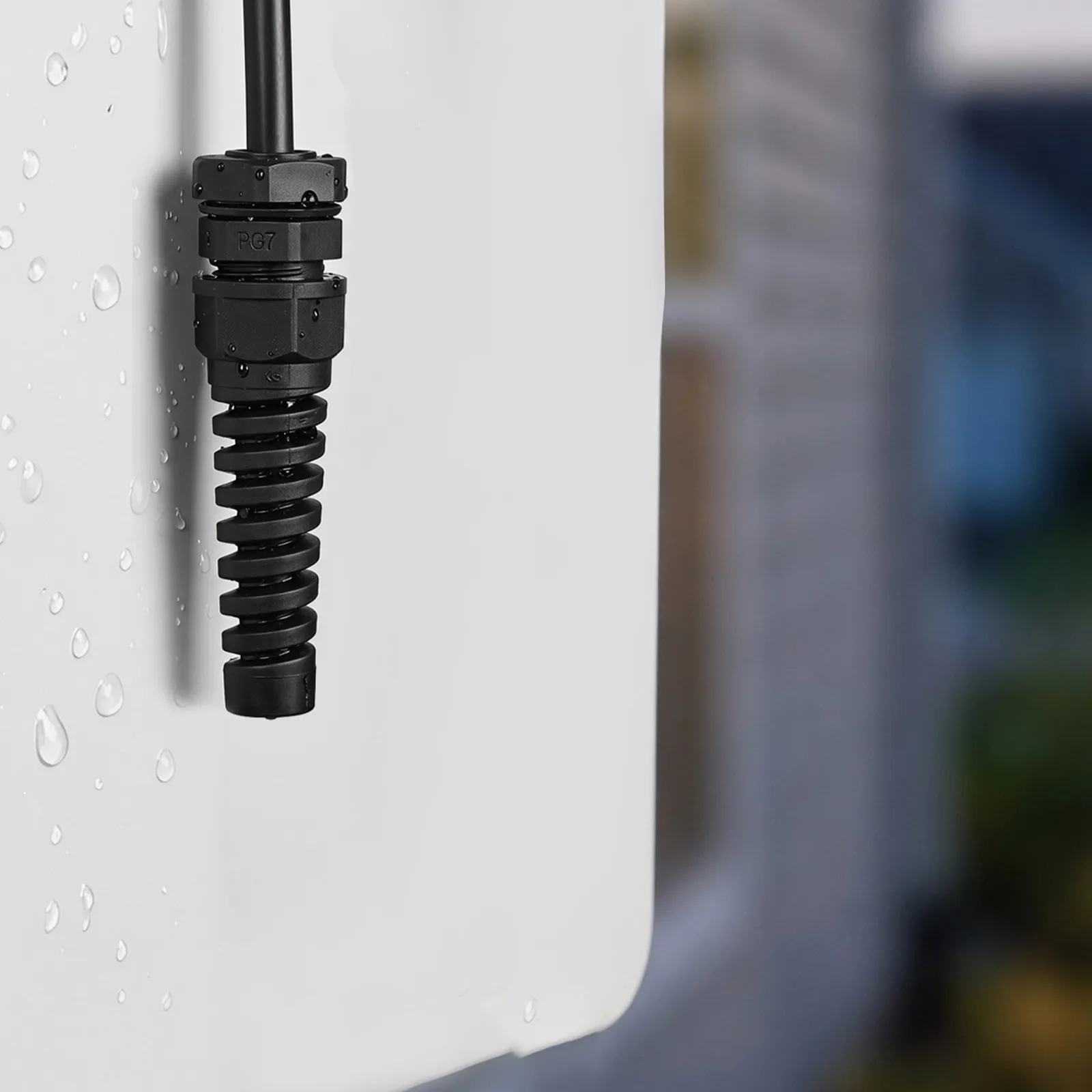 15Pcs Industrial Cable Glands Nylon Waterproof Spiral Cord Grip Connector for Outdoor Control Panel Strain Relief Cord