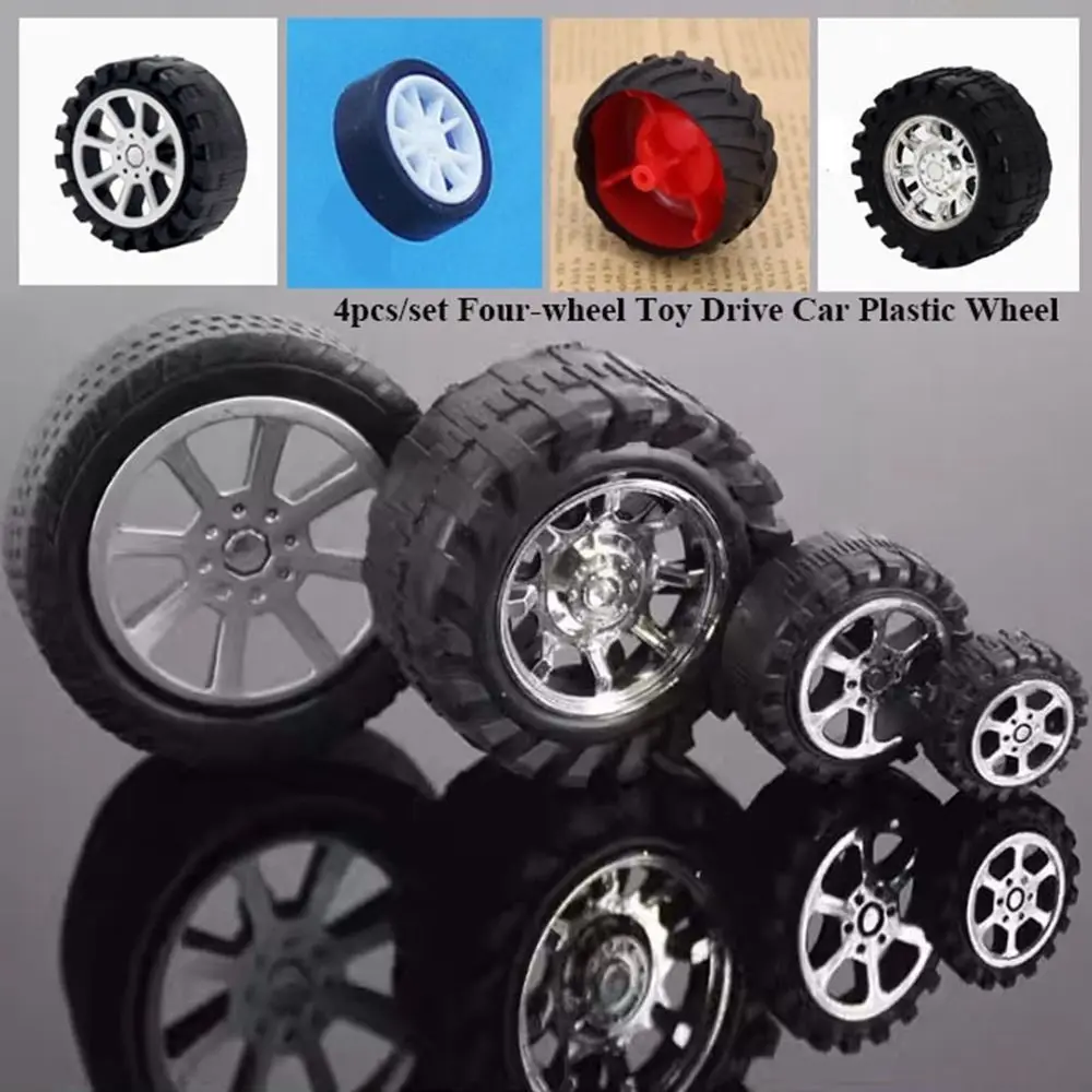High Quality Diameter 30 Holes 2mm Four-wheel Accessories DIY Parts Drive Car Wheels Black Mini Rubber Wheels Model