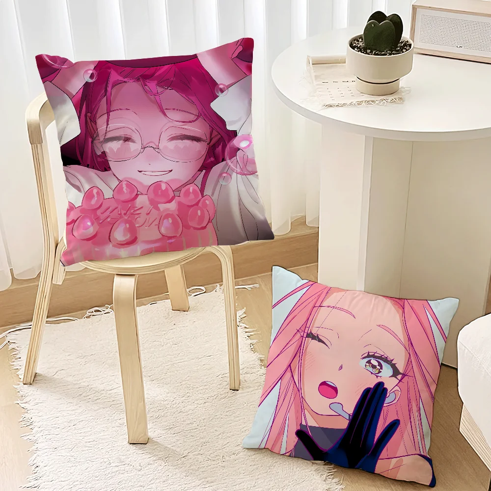 Alien Stage Mizi Anime Girl Pink cushion For Bedroom Car Coffee Shop Room Soft and Living Room Sofa Decorative Pillow Cover Case