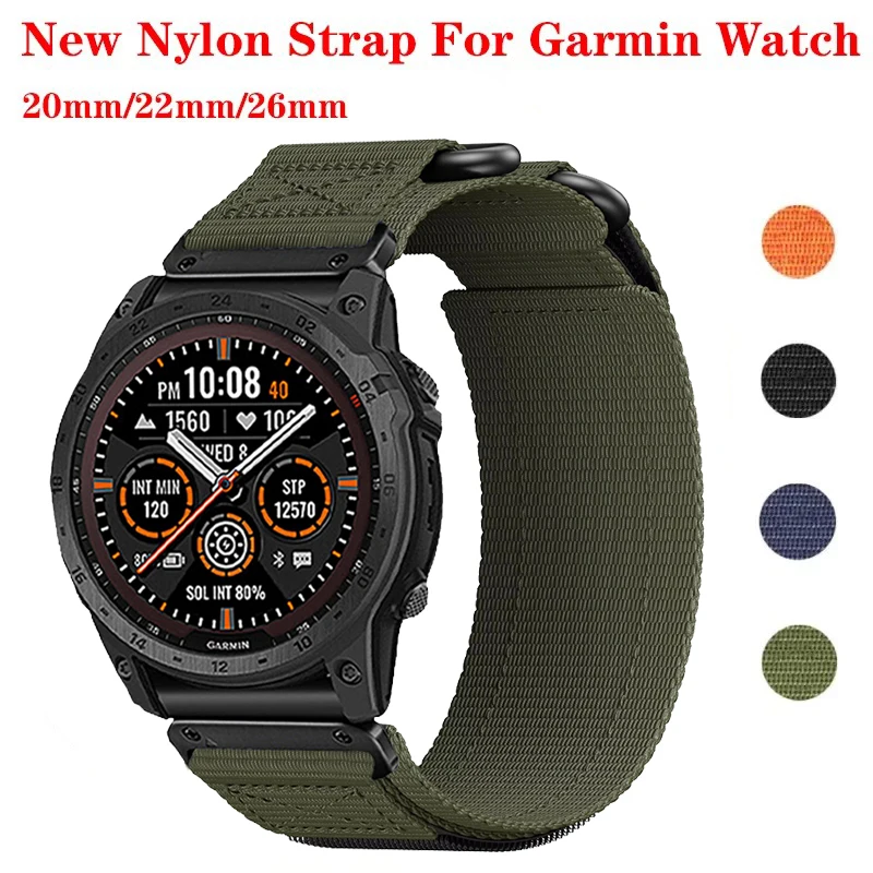 Quickfit 20 22 26 MM Nylon Strap For Garmin Watch Fenix 6 6S 7 Pro 7S 7X 8 AMOLED 43 47 51 Instinct 3 2X 2 2S Epix Pro Gen2 Band