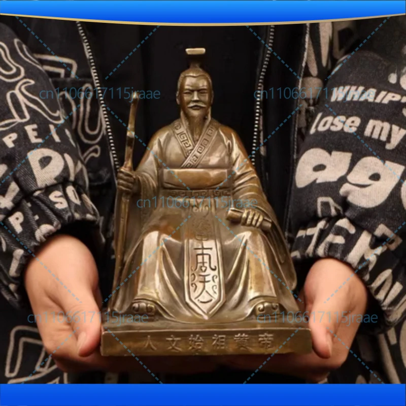 Pure Bronze Yellow Emperor Xu Yuan Bronze Ancestor Carving Ornament Crafts