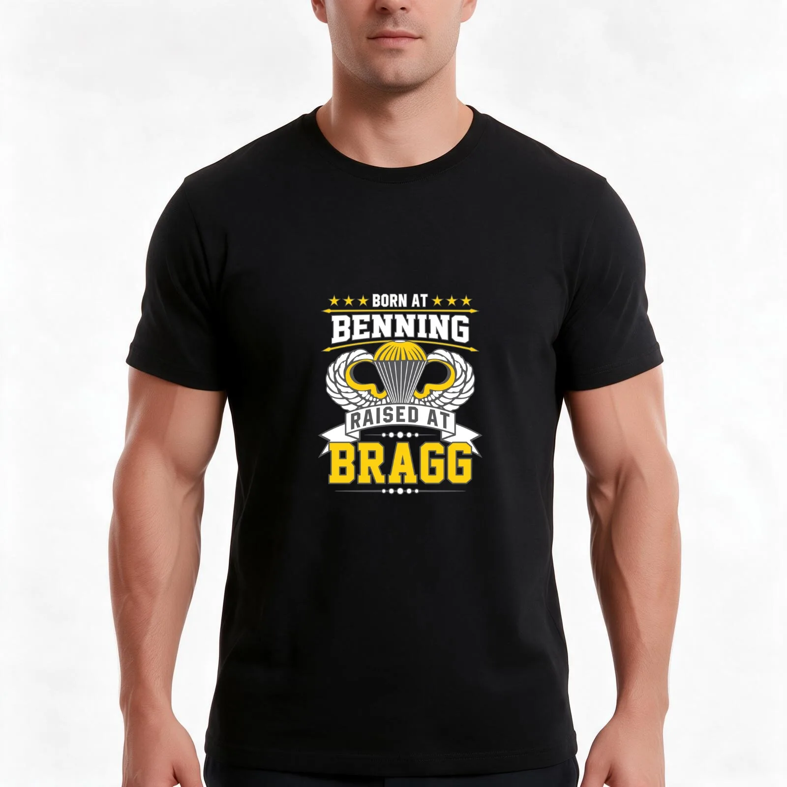 Born At Ft Benning Raised Fort Bragg Airborne Hoodie T-Shirt Summer Casual Cotton Tee Oversized Streetwear Tops 100% Cotton
