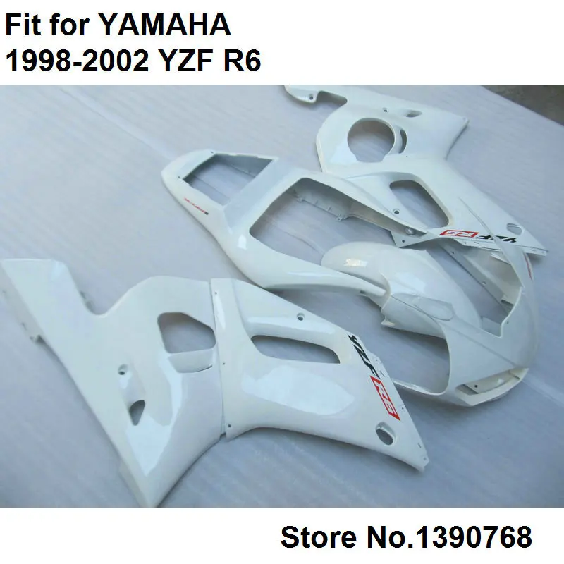 Motorcycle Fairing kit for Yamaha YZF R6 1998 1999 2000 2001 2002 white fairings bodywork hull R6 98 99 00 01 02 HZ30