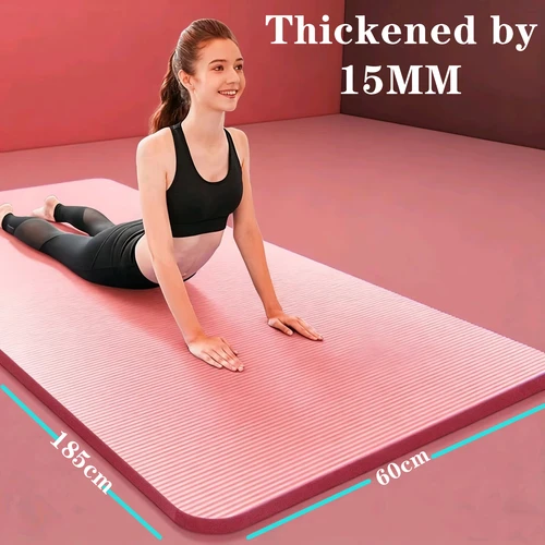 Estera de Yoga NBR de 15MM de espesor, estera de Picnic duradera antideslizante para exteriores a prueba de humedad, 185x61cm, ejercicio, gimnasio, entrenamiento físico