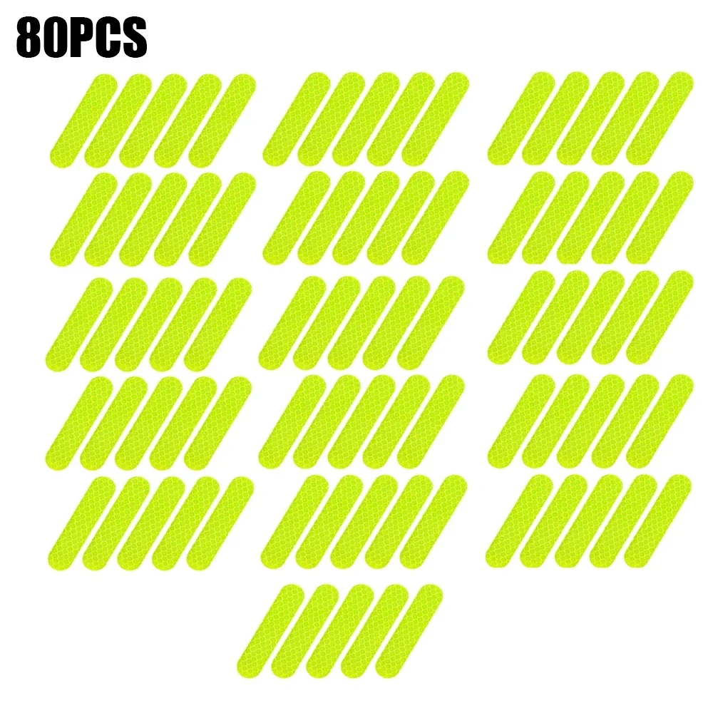 80-10PCS Helm Sicherheit Warnung Reflektierende Aufkleber Streifen Wasserdicht Hohe Sichtbarkeit Reflektor Band Für Nacht Reiten Gehen Auto