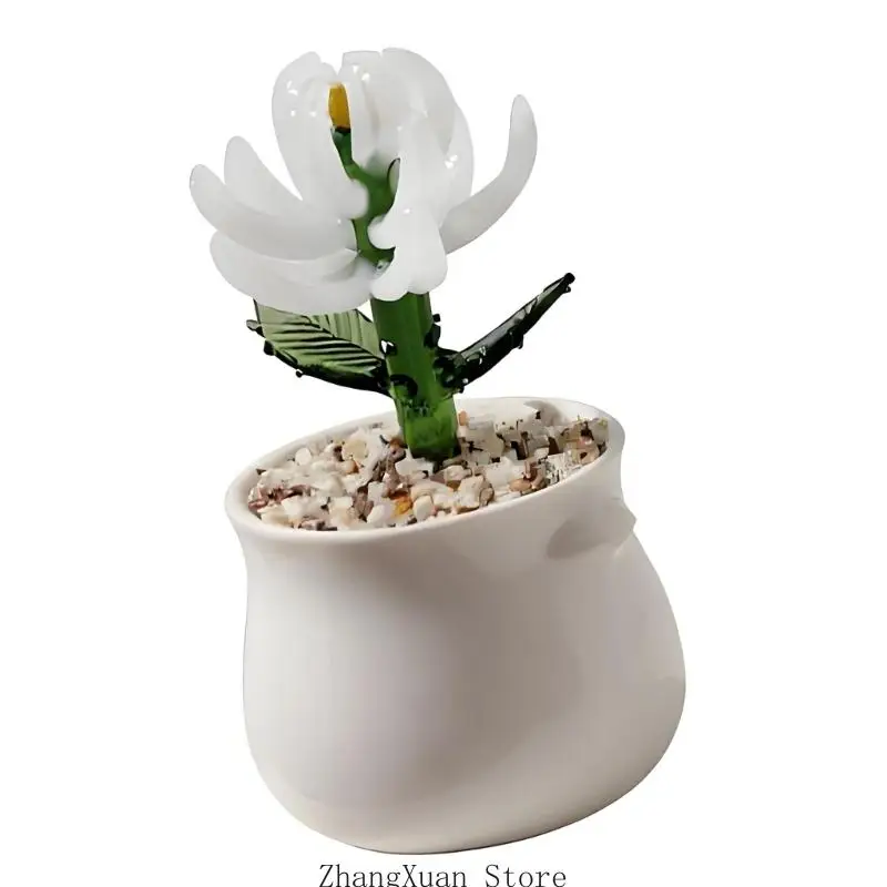 Künstliche Blumendekoration mit weißem Topf für die Präsentation Eingangstisch, 3 x – Detail 7