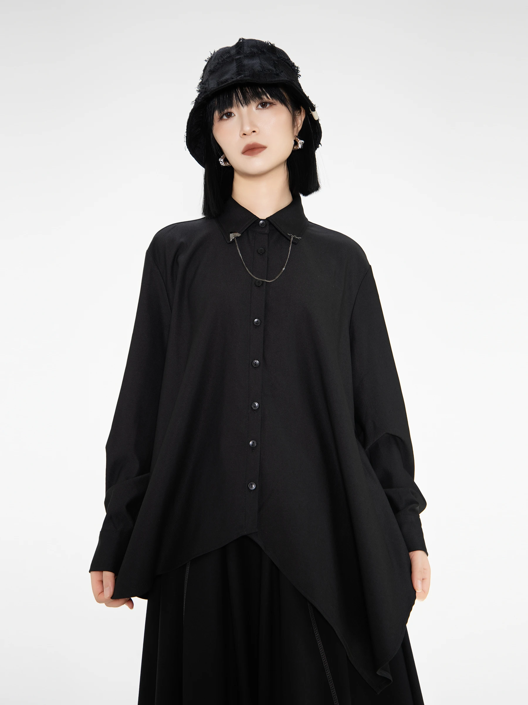 

Bookru Design Sensation: Женская шерстяная кофта с асимметричным подолом, свободного кроя, стройнящая, универсальная, с длинным рукавом