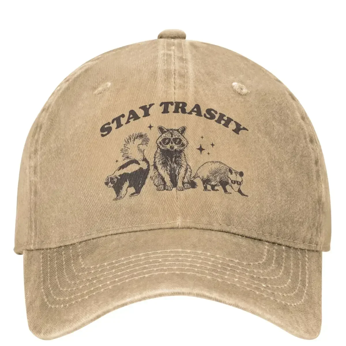 Funny Raccoon Opossum Skunk Meme Stay Trashy Baseball Caps Stuff Men Women Fashion Nostalgia Raccoons Trucker Hat Adjustable