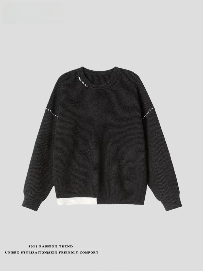 

LPLN American Sle Men's Knitted Sweater round Ne Warm Casual Faion Winter Autumn Faion Urban Sle Comfortable Knitwear