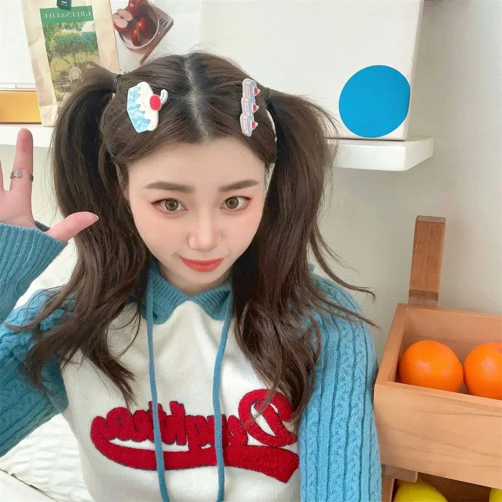 Cute Creative Funny Cherry Cake Hair Clip Cartoon Sweet Acrylic Bang Clip Fashion Korean Style Hairpins