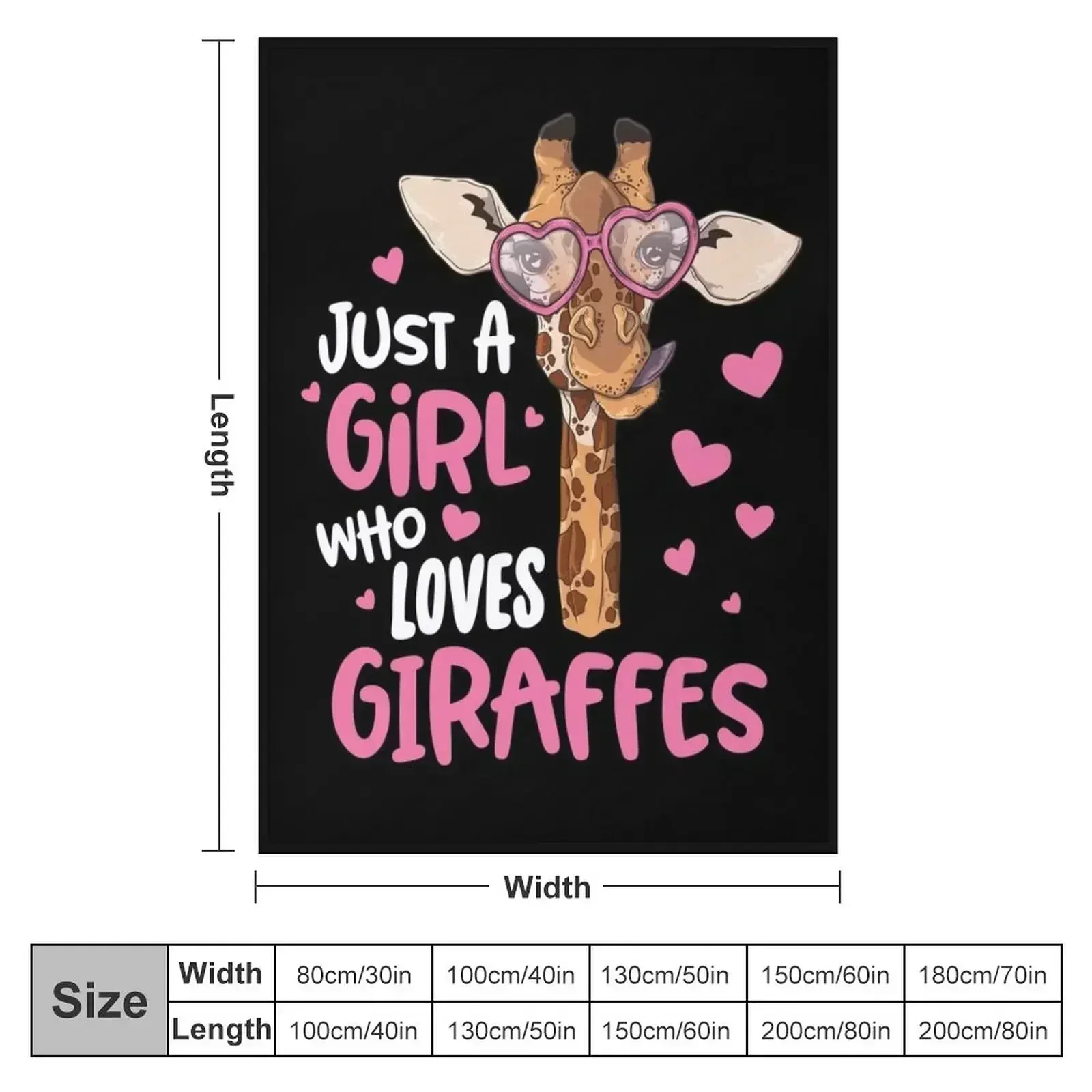 Just A Girl Who Loves Giraffes Giraffe Lover Gift Throw Blanket Bed linens Soft Plaid christmas gifts Camping Blankets