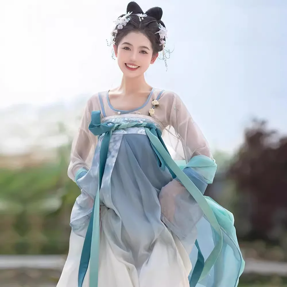 New Ancient Chinese Clothing Women's Chest Ru Dress Flat-Fitting Collar Top Shirt Costume Daily Summer Style