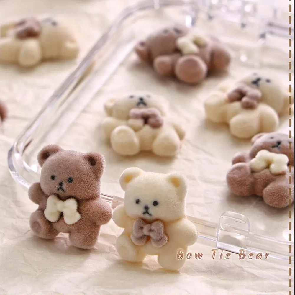 10 stks Kawaii Harige Chocolade Beer Nagel Charmes 10*12mm Herfst Winter CutePlush Beer Konijn Nagel Sieraden manicure Decoraties DIY