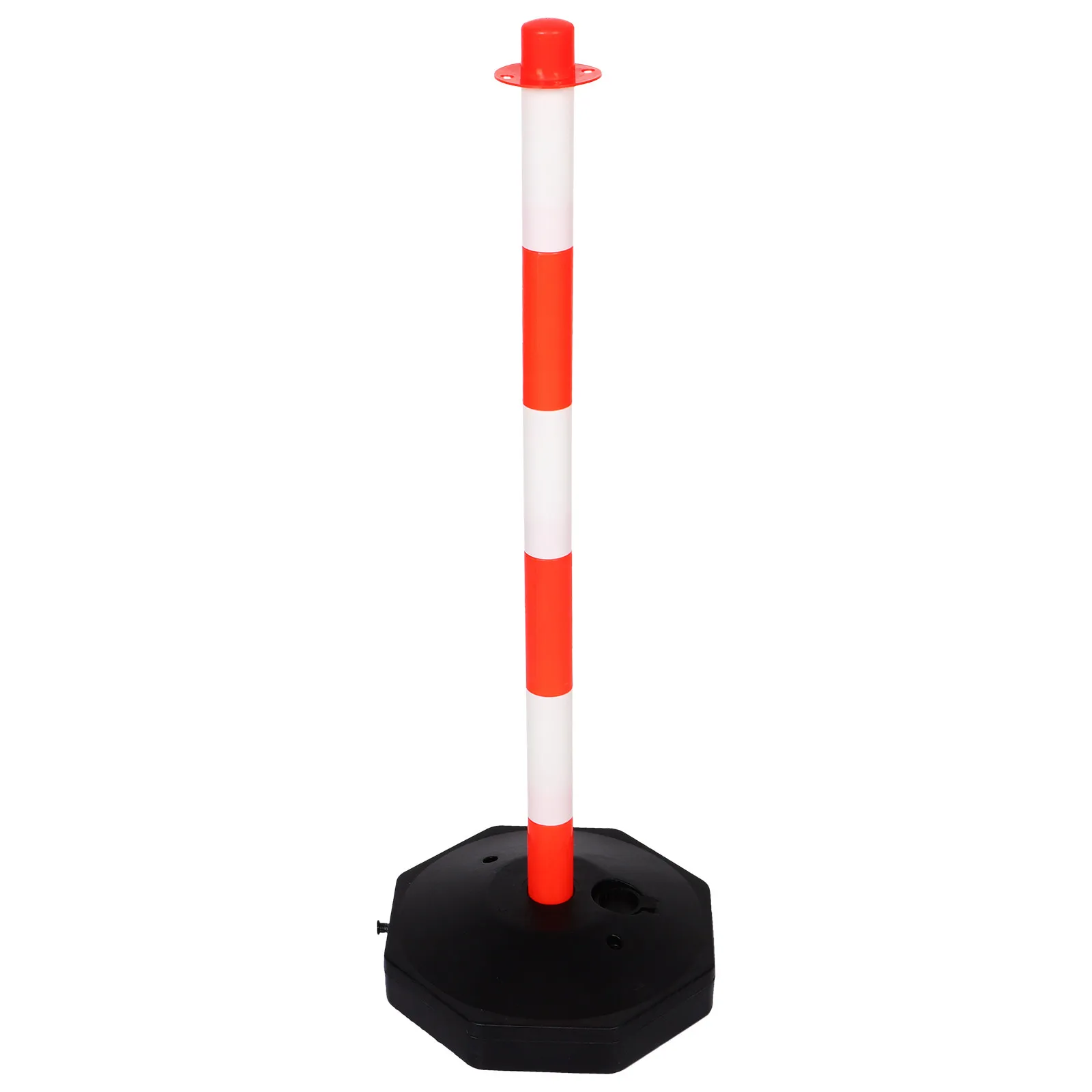 

Bright Striped Delineator Post Water-Fillable Stability Base Heavy-Duty Traffic Delineator Post for Temporary Safety Setup