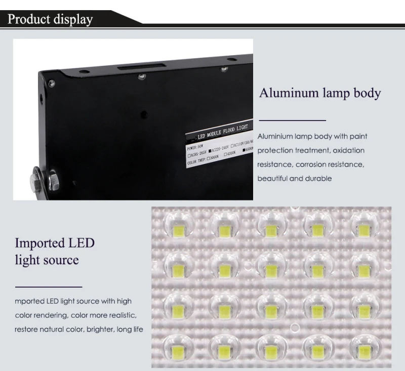 6500k LED Flutlicht im Freien 50w wasserdichter Sicherheits scheinwerfer Garten lampe 110V 220V Lichter Beleuchtung Außen scheinwerfer