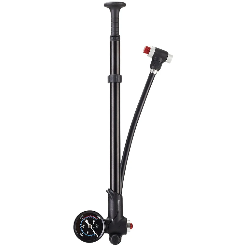 High Pressure Bike Pump 300 PSI for Forks Shocks and Tires with Aluminum Body Ergonomic T Handle and Clear Pressure Gauge