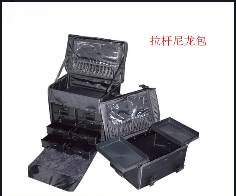 

Customized tie rod nylon bag multi-layer large-capacity manicurist hairdresser makeup artist decoration artist tool storage box
