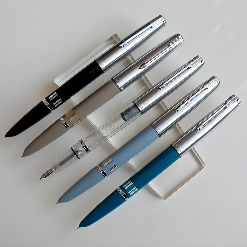 

Yong Sheng 601 0.5mm Fine Nib wings piston Vacumatic Fountain Pen Metal+ABS Body highlighter Silver Cap