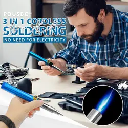 3 In 1 Cordless Soldering Iron Kit Gas Soldering Iron Torch Welding Gun Flame Welder Solder Iron Repair Electronic Components