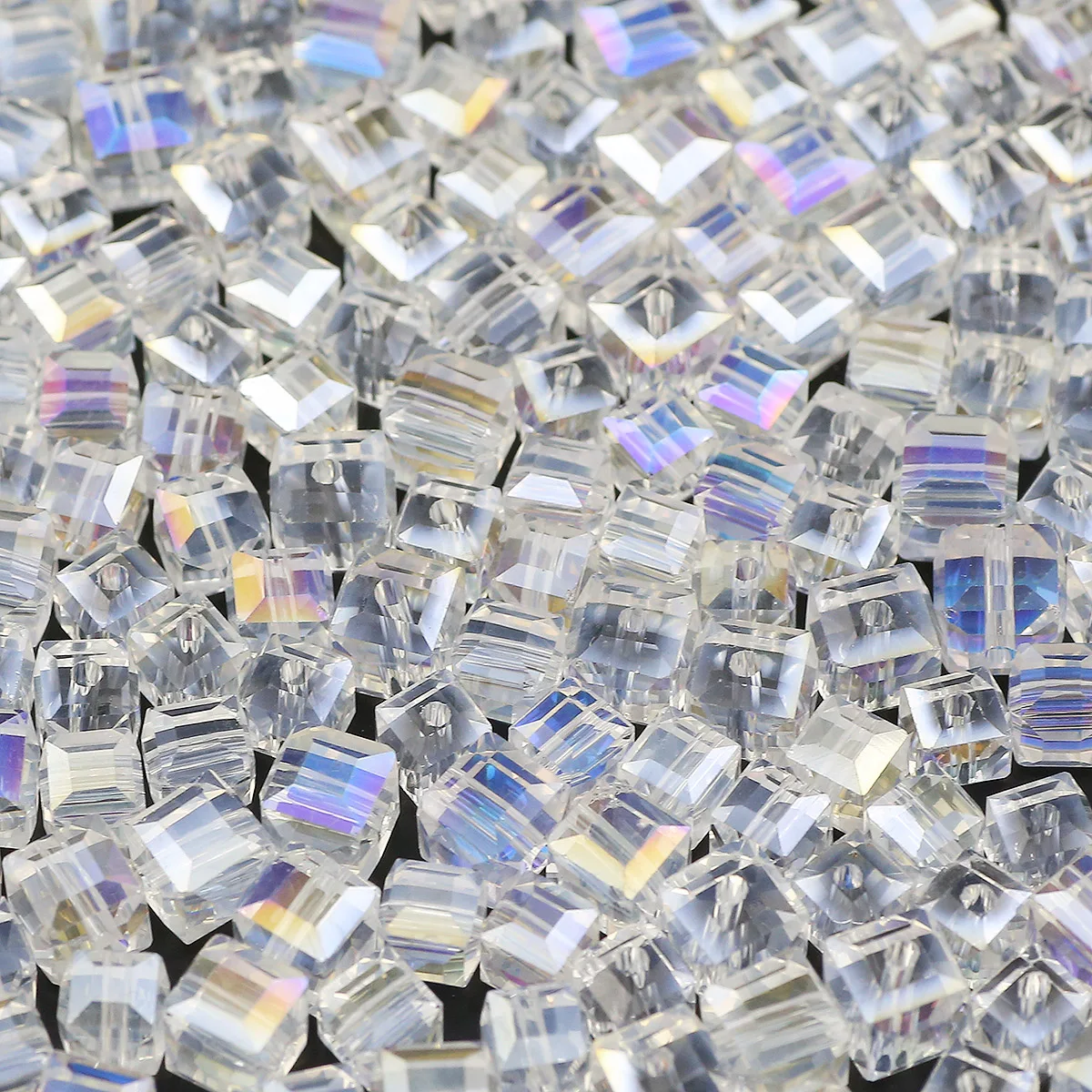 2-7mm Transparent White AB Faceted Austrian Crystal Glass Square Loose Spacer Beads For Jewelry Making DIY Bracelets Necklaces