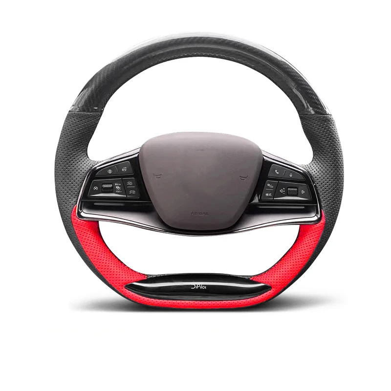 

For BYD Tang DM Tang EV 2021-2025 Han 2020-2025 Hand Sewn Needle Thread Car Steering Wheel Cover Car Accessories Genuine Leather