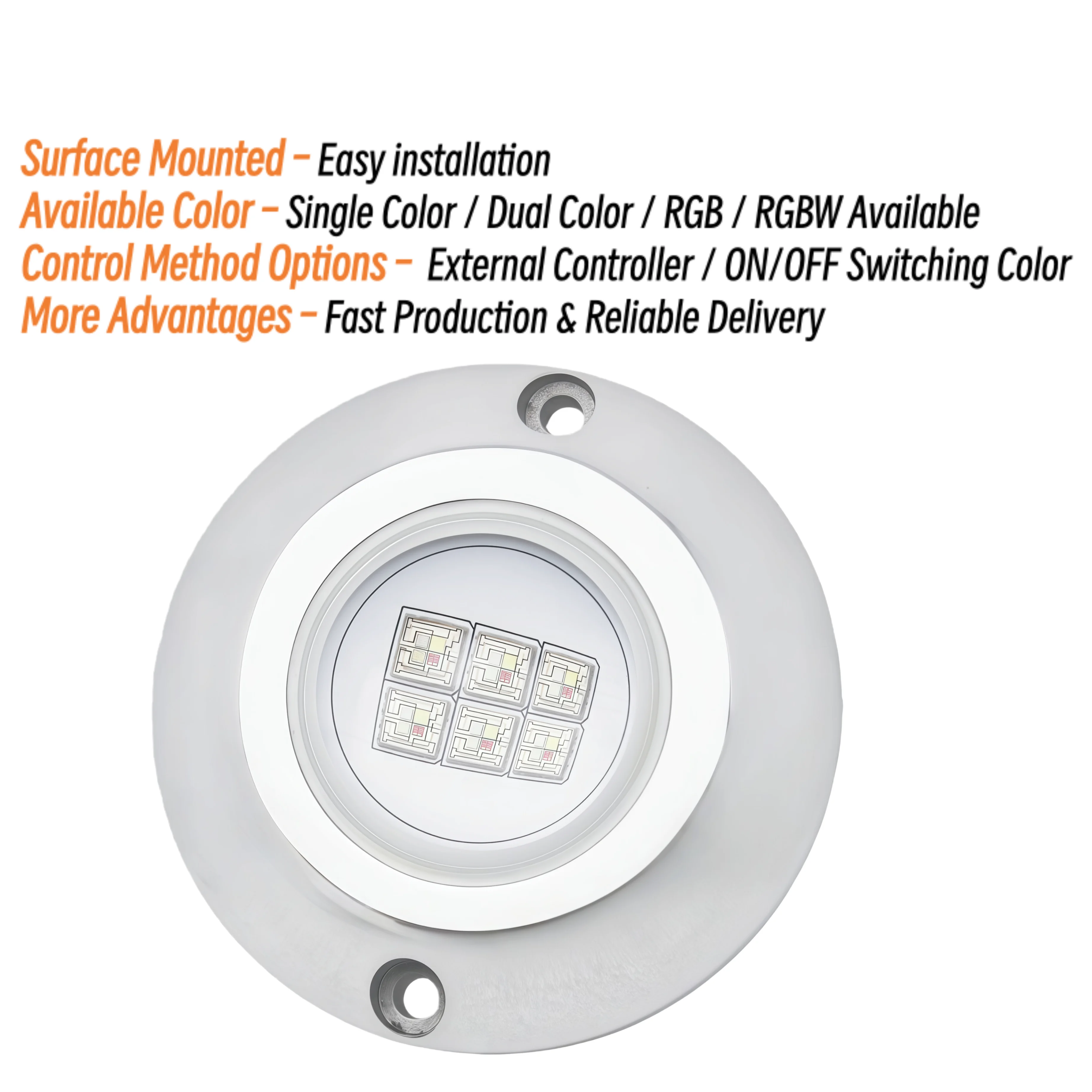 120W 10-30VDC 4in1 RGBW High Lumens Submersible Anti-Corrosion Remote Control Color Changing Boat Navigation Led Yacht Lights