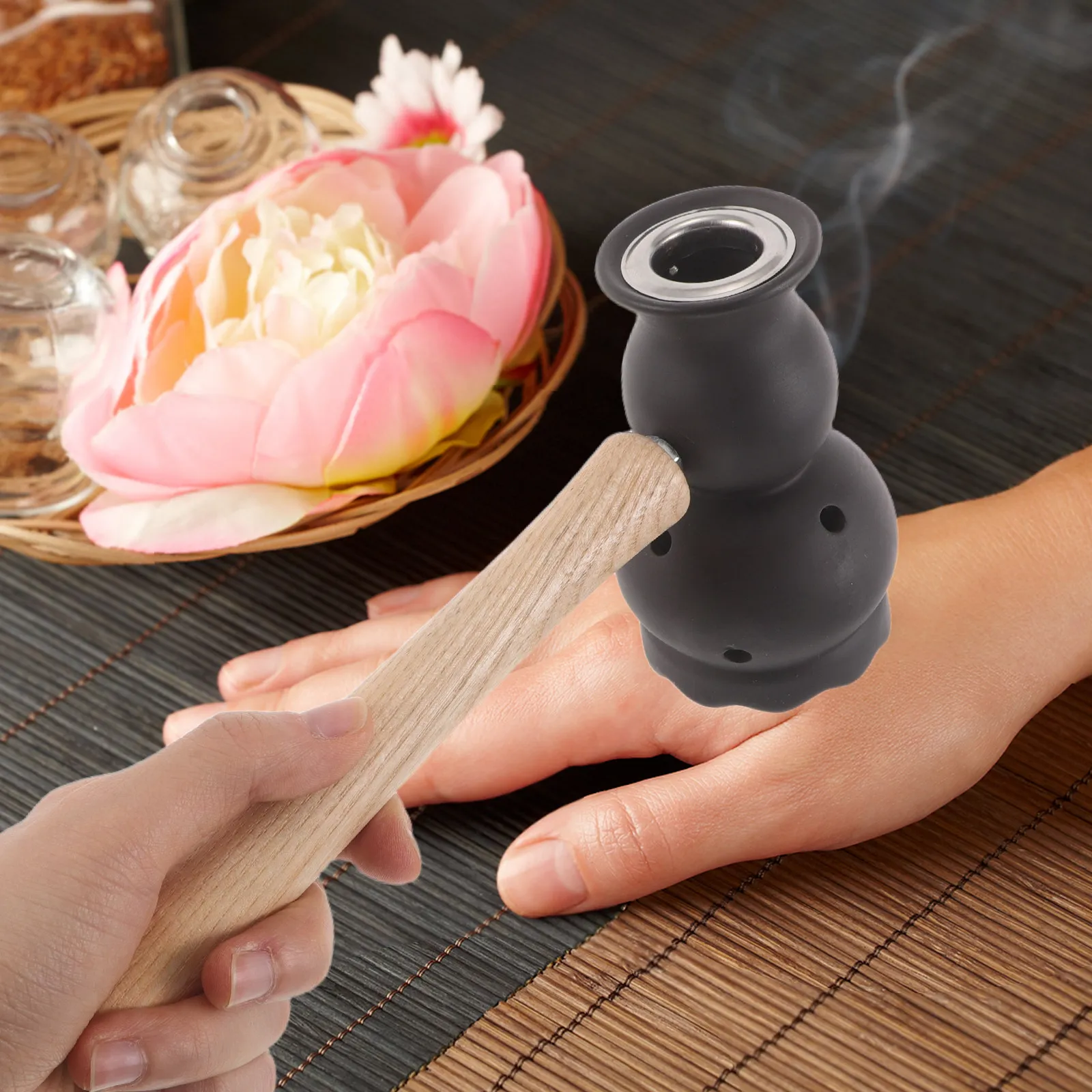 

Handheld Moxa Box Portable Moxibustion Device Wooden Handle Acupoint Therapy Traditional Chinese Moxa Keeper Tool Full Body