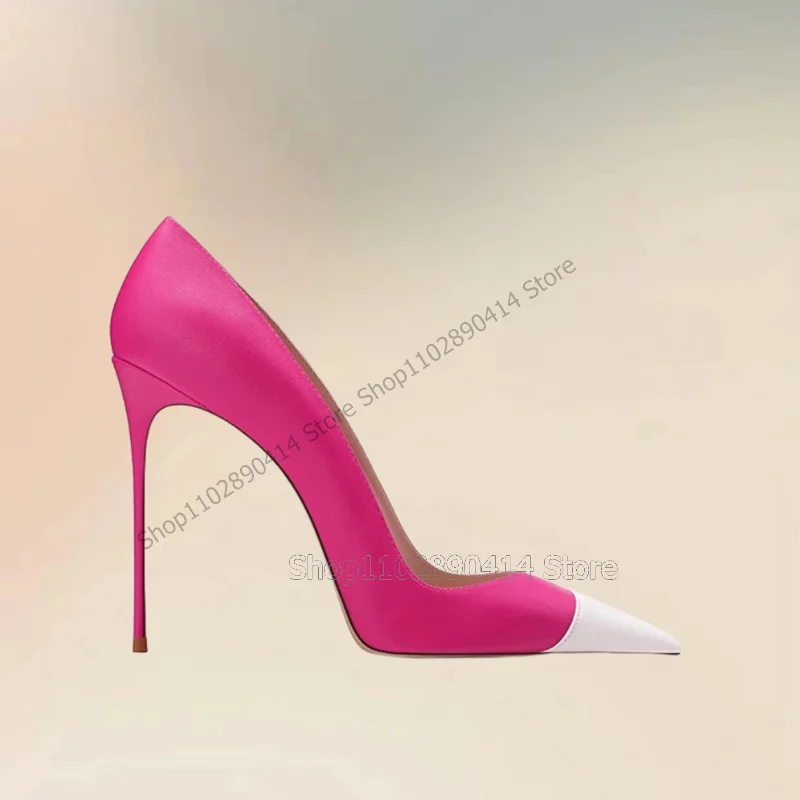 Rose Red White Shallow Pointed Toe Pumps Slip On Women Shoes Thin High Heels Sexy Fashion Party Banquet 2023 Zapatos Para Mujere