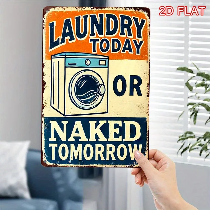 2D Flat, 1pc Retro Vintage Iron Wall Sign - Humorous Laundry Reminder 