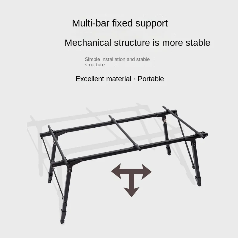 MOUNTAINHIKER Outdoor Portable Liftable Folding Table Tactical Table Picnic Camping Picnic Table Free Storage Bag Black