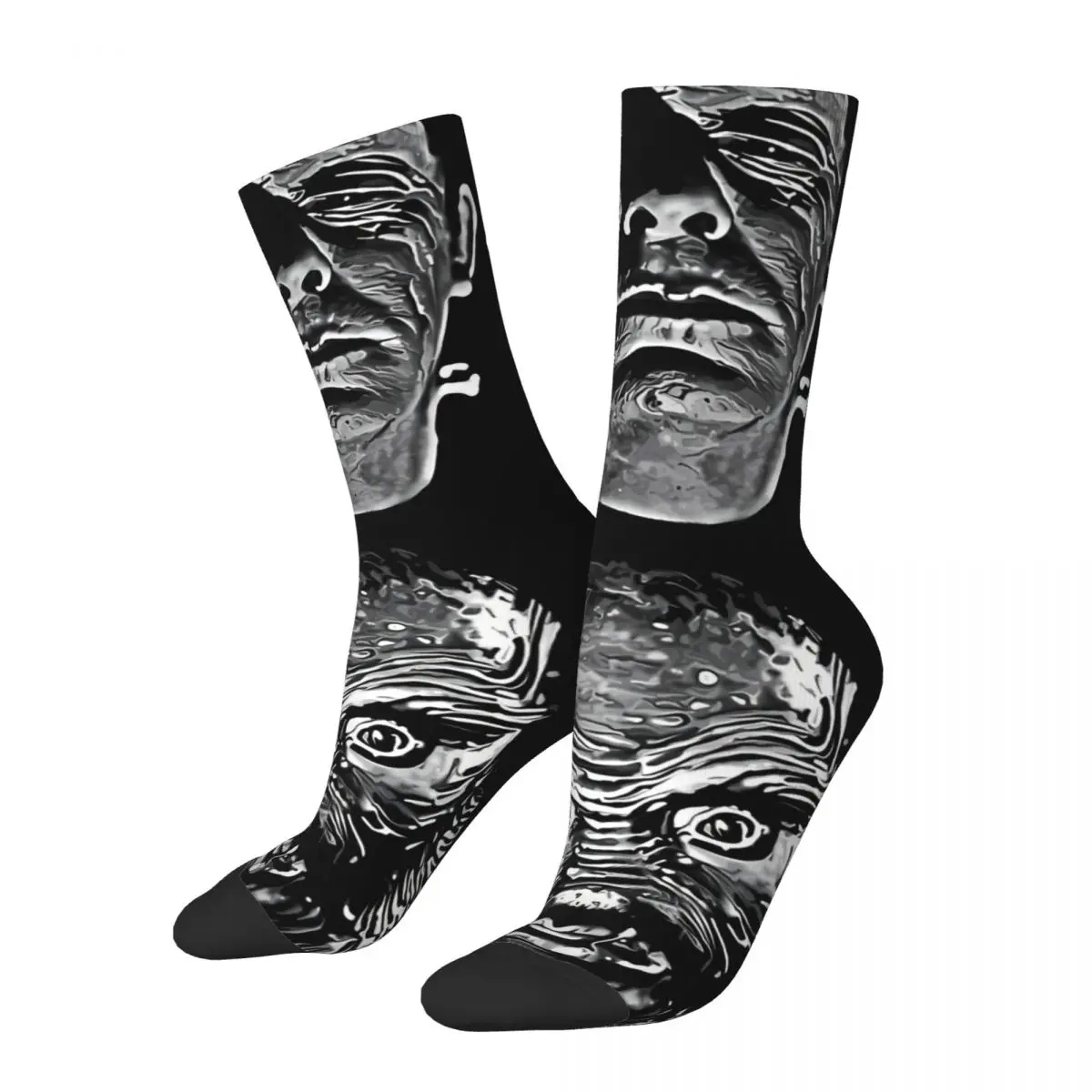 Universal Monster Mash Happy Men's Socks Vintage Zombie Hip Hop Novelty Crew Sock Gift Pattern Printed