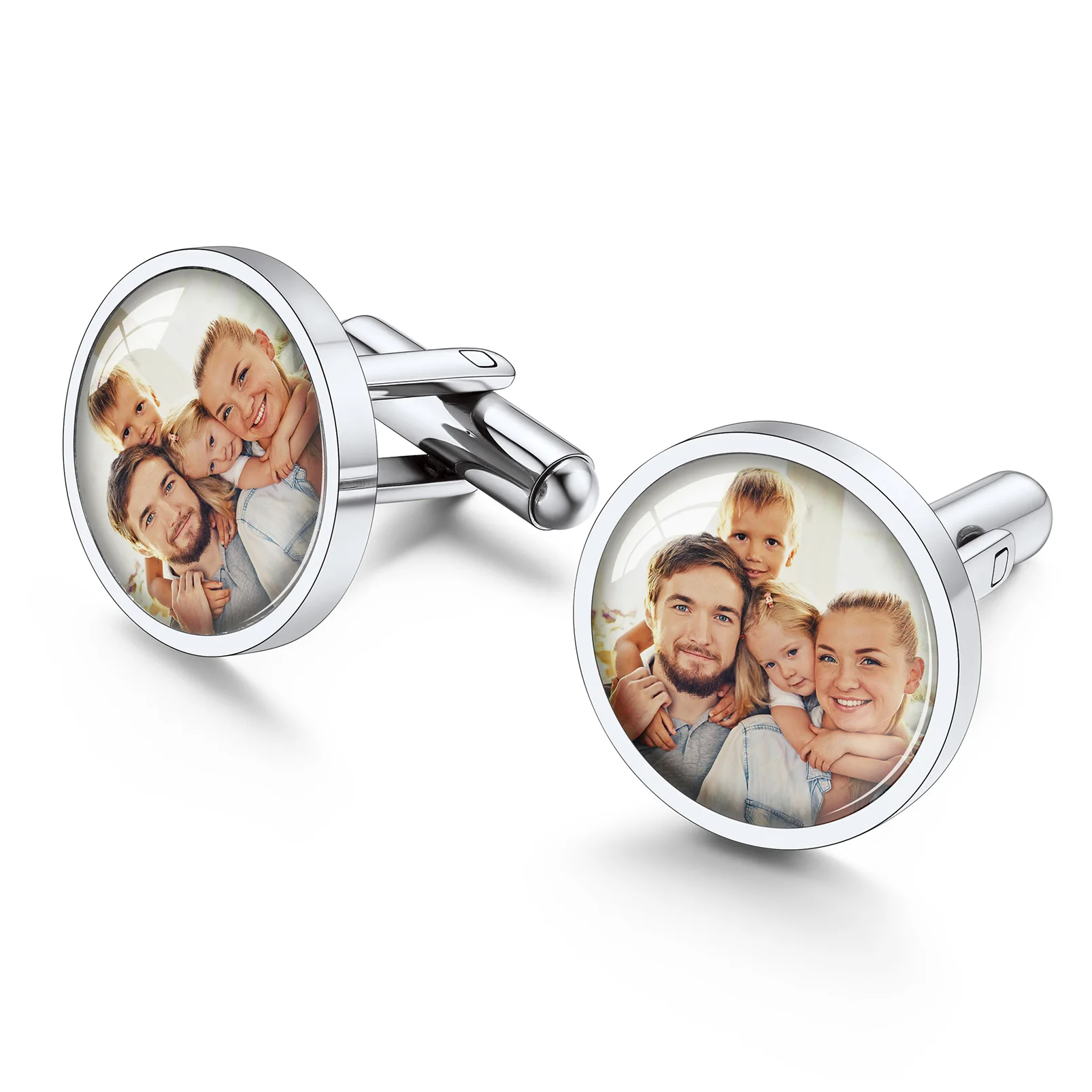 

ChainsPro Custom Man Cufflinks with Colorfull Printing Photo Laser Engraving Text Back Personalized Cuff Links Jewelry Gift