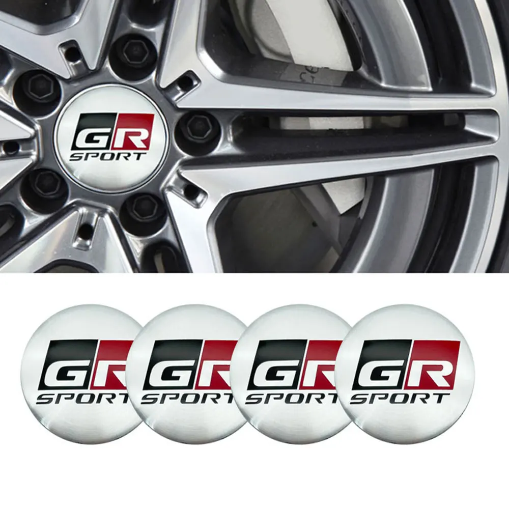 4pcs Auto Wheel Center Hub Cap Wheel Sticker Car Accessories Case For Toyota GR Sport Trd Hv Rz Rc C-Hr Yaris Camry Car Styling