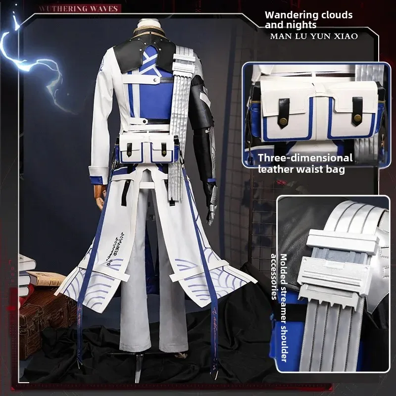 Xiangli Yao Costume Cosplay Parrucca Onde Wuthering Uniforme Braccio Guardia Huaxu Accademia Jinzhou Huanglong Festa di Halloween per Uomo Vestito