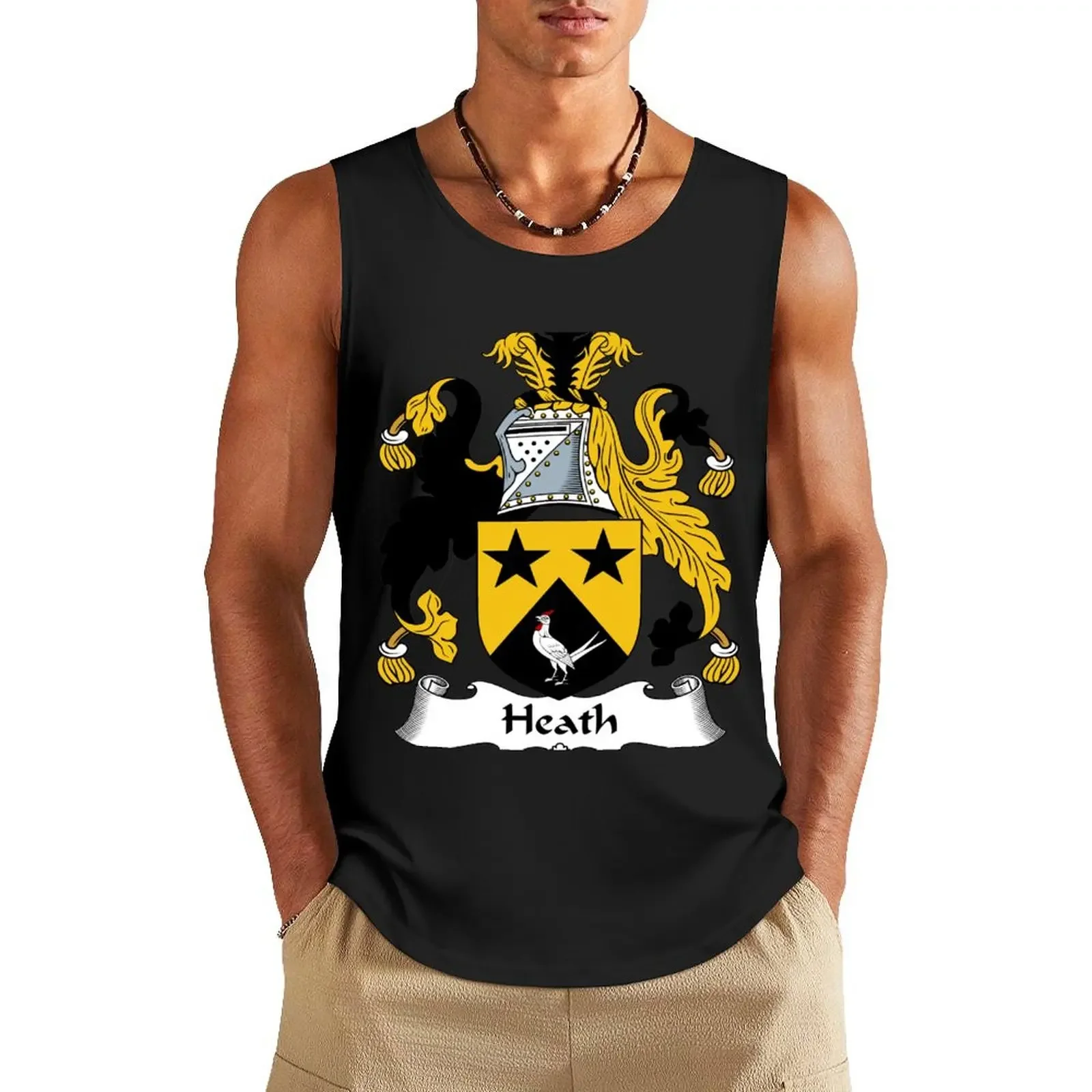 Heath Tank Top Men's cotton t-shirt cute tops Short sleeve