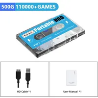 Kinhank Batocera 500G Gaming Hard Drive With 110000 Retro Games For Super Console X PC For PS2/Sega Saturn/Game Cube/WII/DC