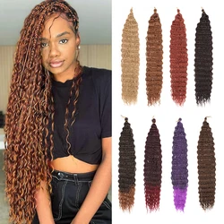 Long Deep Wave Curly Synthetic Braiding Hair Ocean Wave 22 inch Crochet Hair Soft Curly Crochet Hair For Women