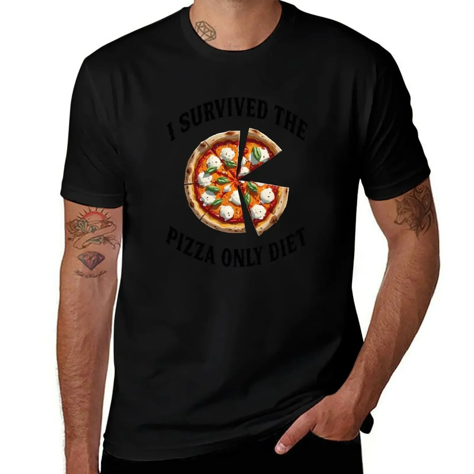 

I SURVIVED THE PIZZA ONLY DIET 2 T-Shirt Funny t-shirt heavyweights aesthetic clothes t shirt for men