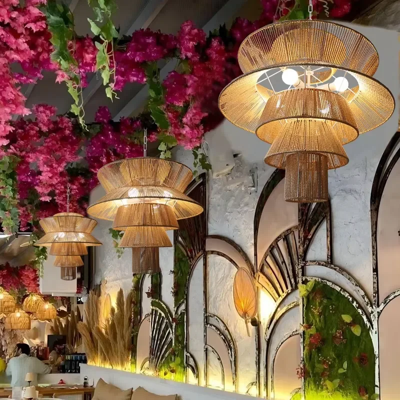 Creative Personality Art Lace Chandelier Vintage Bohemian Chandelier Suitable for Teahouse Restaurant Private Dining