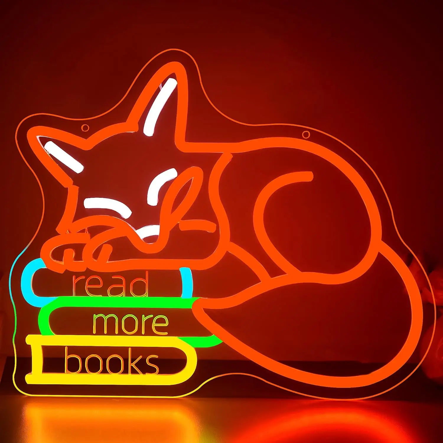 

Read More Books Neon Sign Room Decor USB Powered Led Light for Classroom Reading Room library Bedroom Decorations Gift