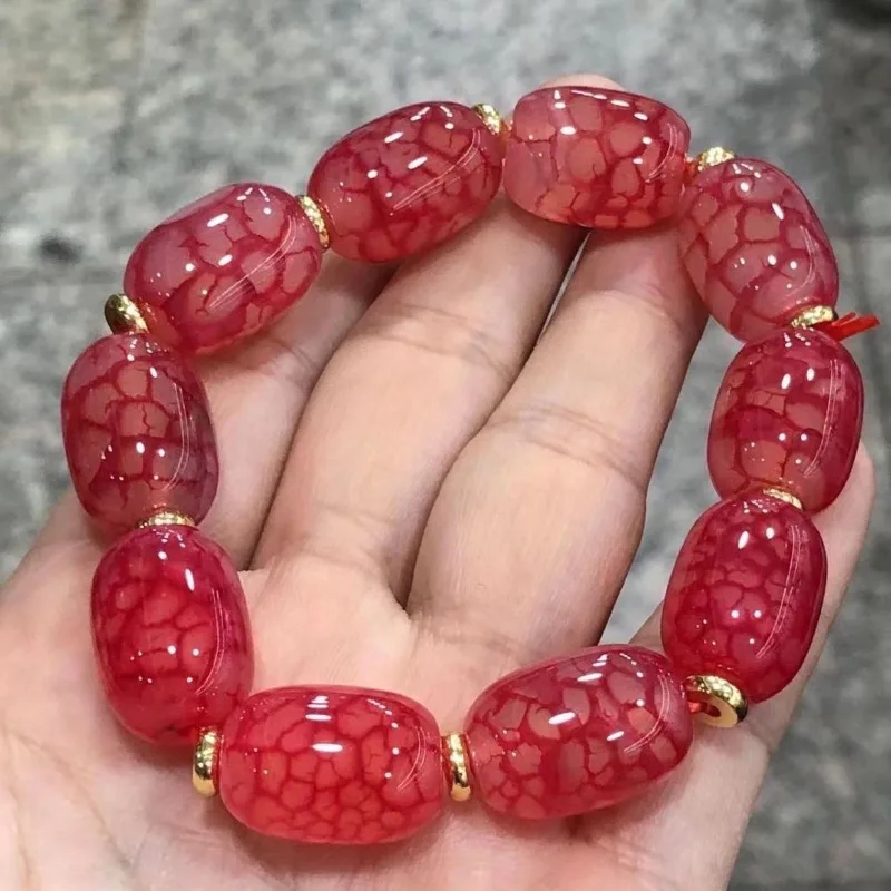 Natural and genuine dragon scale phoenix blood bucket ball bracelet, men's and women's bracelets.