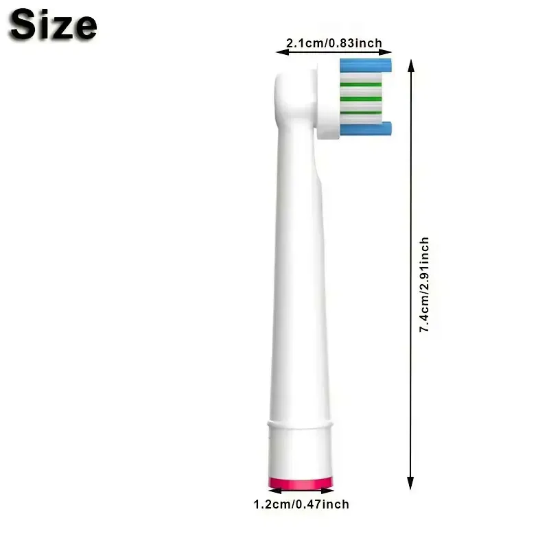 4Pcs Electric Toothbrush Replacement Precision Brush Heads Refill For Oral B Sensitive Clean Refills Heads SB-17A With 4pcs Caps