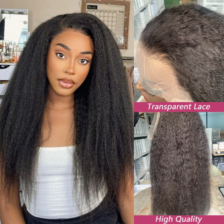 

250 Density 100%human hair quality Kinky Straight Bob Lace Front Wig Raw Vietnamese 15A Transparent Preplucked Lace Frontal Wig